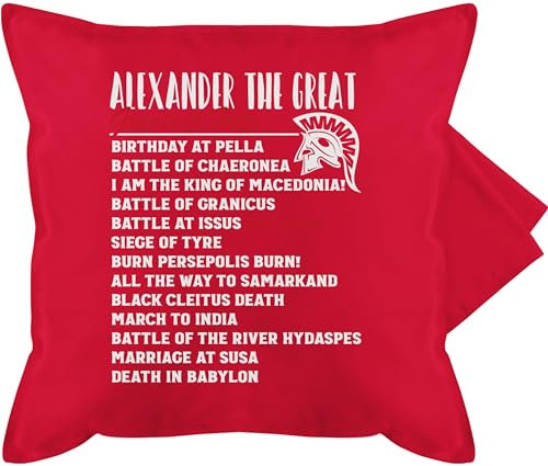 Kissenbezug - Lehrer Kissen - Alexander The Great - Greatest Hits - 50 x 50 cm - Rot - referendariat Geschenk lehrergeschenk Geschenke für lehrergeschenke Best Teacher klassenlehrer lehrern den