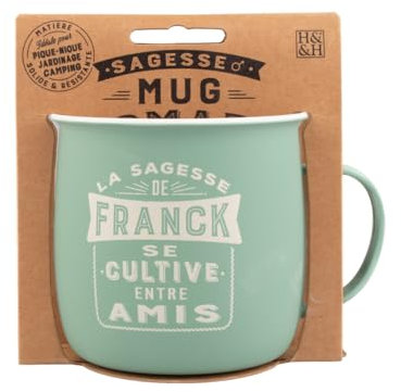 Mug Nomade - Mug à thé et café personnalisé Franck - Cadeau pour Homme, Turquoise