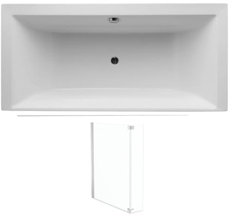 Jacob Delafon Baignoire Droite 200 x 100 Evok, Deux Places + Pare Bain