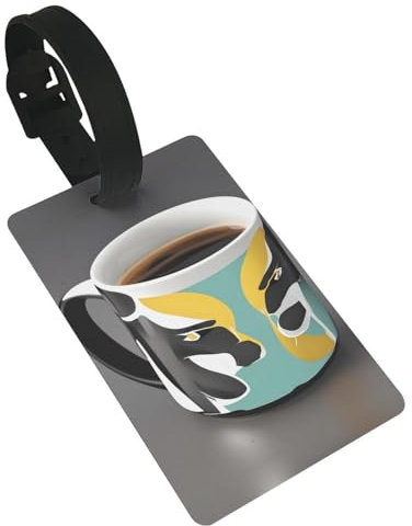 Mug Coffee Luggage Tag Name ID Card Suitcase Labels Identifiers PVC Baggage Tags Luggage for Women Men Kids Girls Travel