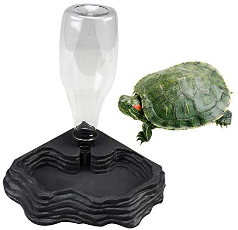 Rurunklee Cuenco de agua para tortugas, cuenco para alimentos, cuenco de agua, dispensador de comida automatizado, recipiente de plástico, cuenco para beber lagarto,