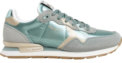 Pepe Jeans Damen Brit Printy W Sneak, Green Bleach Green, 38 EU