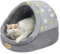 Jiupety Nettes Katzenhöhle große Katzen, Hundehütte Hundehöhle Kleine Hunde, Katzenbett mit Anti-Rutsch Boden, Katzenhöhle mit Waschbare Abnehmbare Kissen, L(48 cm x 43 cm x 41 cm), Gray