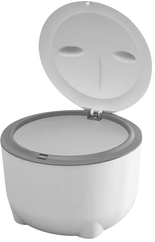 AOpghY Cat Litter Trash Can, Smell Proof Cat Poop Trash Can with Press Type Lid, Detachable Plastic Cat Litter Box, Portable Cat Litter Disposal Bin, Grey Cat Items