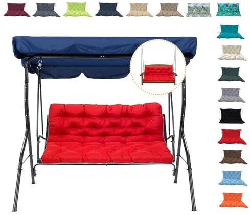 Wasserdichtes 3-Sitzer-Hollywoodschaukel, 152,4 cm, mit Rückenstütze in leuchtendem Rot