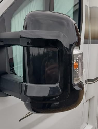 Protections pour rétroviseurs de camping-car 2007-2024 Ducato Boxer Relay à bras long - Paire noire