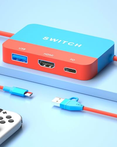 2 in 1 TV Switch Docking Station and Capture Card for Nintendo Switch 1080P 60FPS Recommended Uses for Switch/PC/Mac/iPad/Steam/OBS