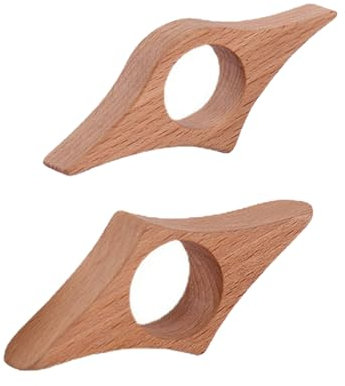 JEYORZY Lot de 2 porte-livres en bois de pouce,Marque-page en bois,Anneau de pouce,Accessoire de lecture pour enseignants Amoureux des livres(hêtre)