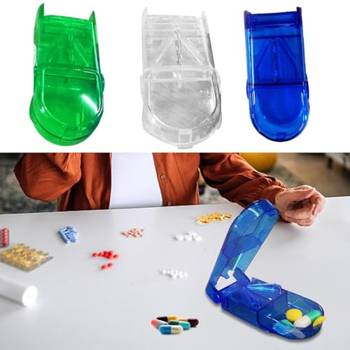 3 Pezzi Taglia Pillole Dividi Pastiglie, Divisore Di Compresse, Separatore Di Pillole Portatile, Splitter Compresse Divisore Per Conservazione Pillole, Vitamine, Portare Con Te Farmaco Quotidiano