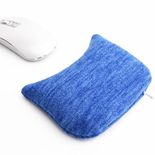 Large Mouse Wrist Rest Bean Bag, Ergonomic Mouse Support Pad Filled Ergo Beads for Computer, Laptop, PC Gaming (Blue)