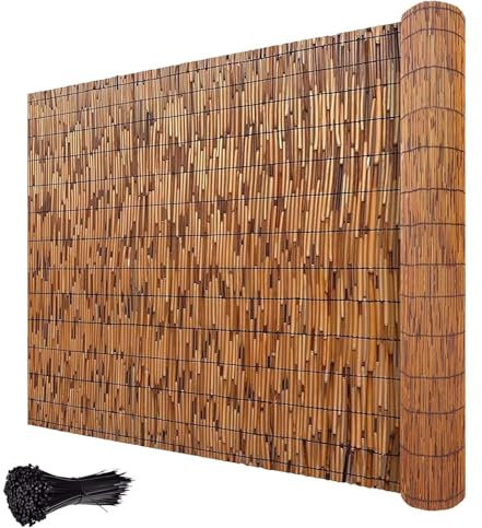 Bliajkswyr Bambus Sichtschutz Sichtschutz Balkon Bambus 50 80 100 120 150 180 200 300 500 800 1000cm Bambusmatte Wetterfest Sichtschutzmatte Bambus 70% Lichtfilter Sichtschutz Holzlamellen