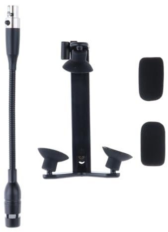 Hellery Clip Kit for Musical Instruments Featuring Flexible Gooseneck Microphone, 4 Pin for Shure