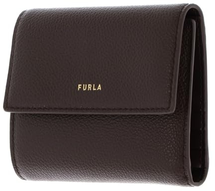 Furla Leder Geldbörse Vitello Night Goccia Compact Wallet Espresso Dunkelbraun