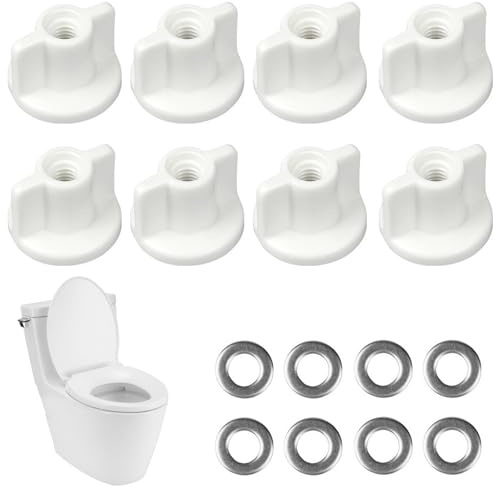 8 Stück WC Sitz Befestigungsset, Rückmuttern Unterlegscheiben für obere Montage, Robuster Ersatz für Toilettensitz Halterung Scharniere Einfache Installation für WC-Sitz