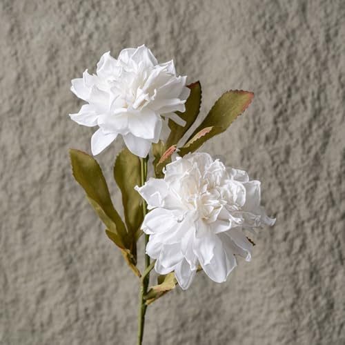 Shophubio Artificial Dahlia Flowers | Stylish and Sturdy Faux Floral Decoration for Indoor & Event Use | Ideal for Weddings, Centerpieces and Seasonal Displays(White)