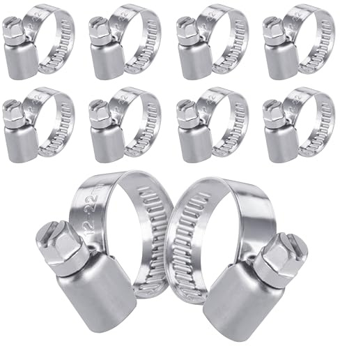 Poppstar 10 Fascette stringitubo in acciaio inox 12-22mm con larghezza banda 9mm, qualità W4