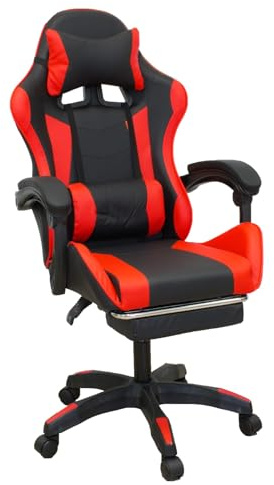 Poltrona Gaming in Ecopelle, con Seduta Imbottita e Schienale Reclinabile