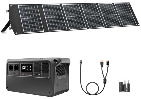 （Preparar adaptador MPPT por cuenta propia）DJI Power 1000V2 - Estación de energía portátil (1024 Wh, 2600 W, con panel solar plegable de 100 W, generador eléctrico para camping/hogar/autocaravana).
