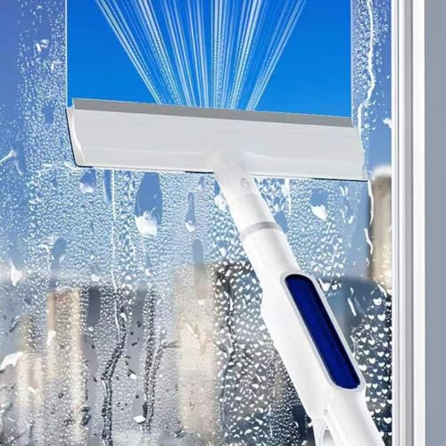 SageFurned Telescopic Glass Cleaner with Dual Spray Function and Squeegee 145cm Long Extension Tube for Window Cleaner - Suitable for High Areas Indoor and Outdoor