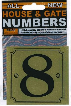 Classic Sign & Design Gold house/gate number 8
