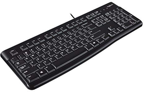 Logitech K120 Teclado con Cable Business para Windows, Disposición QWERTY Pan Nordic , Negro