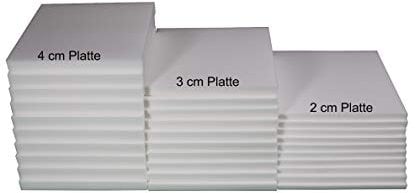 Prosanvita Stuhlkissen Schaumstoff-Zuschnitt 40x40 2 cm Höhe, für Sitzbank-, Stuhl-Auflage, Sitzkissen, Polster, Farbe weiß oder hellgrün RG 4060