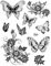 Viva Decor Clear-Stamps (Blumen & Schmetterlinge II) Silikon Stempel - Prägung Stempel - DIY Dekoration stanzen - Stempel Silikon - DIY Stamp - Stempel Prägung - Made in Germany