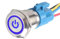 Mintice™ KFZ Kippschalter Druckschalter Schalter Drucktaster Wippschalter 19mm 12V Blau Licht Metall Buchse Stecker Draht
