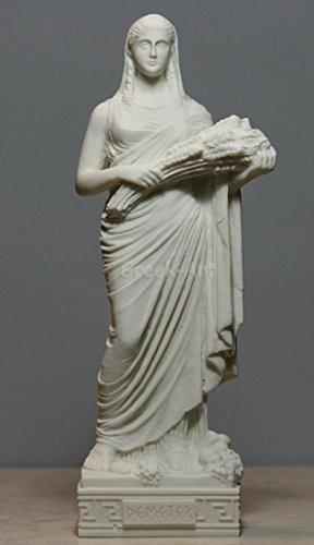 Demeter Ceres Harvest Fruchtbarkeitsgöttin Griechische Alabaster-Statue, Skulptur, 25 cm