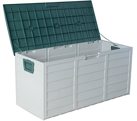 EazyGoods Outdoor Plastic Garden Storage Box, Green, 112 x 50 x 54 cm