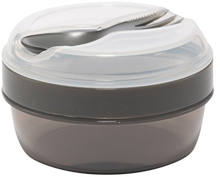 Carl Oscar Nice Cup kleine Snackdose Bento Box Brotzeitdose mit Kühlakku hält mehrere Stunden kühl, inkl. Besteck, Grau