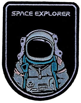 TENNER.LONDON Astronaut Space Explorers Embroidery Patch Iron on or Sew on Nasa Space Agency Embroidered Motif Space Explorers Star Transfer Applique