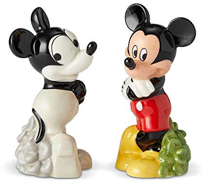Enesco Disney Salz- und Pfefferstreuer Mickey Mouse Then and Now 90. Jahrestag, 8,9 cm, mehrfarbig