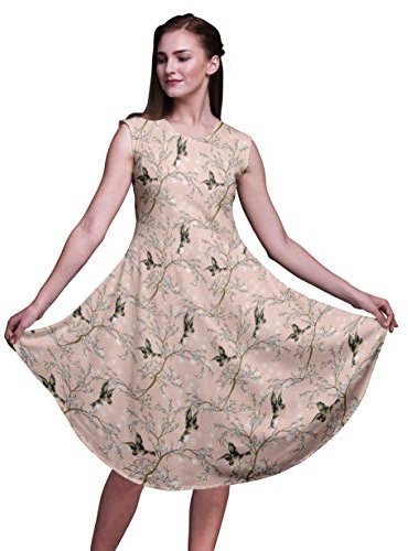Bimba Robe d'été décontractée sans manches pour femme - Robe mi-longue, rose pâle, Taille XL