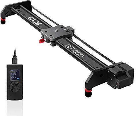 GVM Kamera Slider Motorisiert, 60cm Aluminiumlegierung Fotografie Video Slider, Kameraschlitten Panorama Aufnahme Video Slider für Film Fotografie DSLR Kamera, Zeitraffer Fotografie Camera Slider