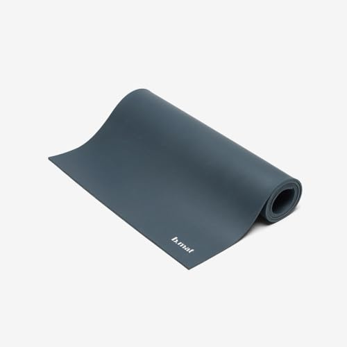 B Yoga Yogamatte B Mat Strong, Sport- und Fitnessmatte aus Naturkautschuk (Charcoal, Maße: 215 cm x 66 cm x 0,6 cm; Gewicht: 2,6 kg)