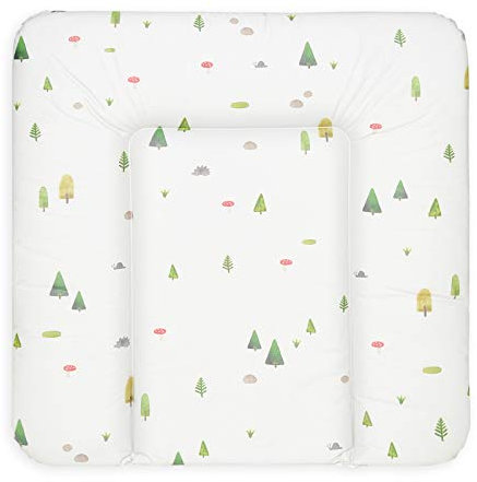 BONKY® Wickelauflage 75x72 cm - weiche Wickelunterlage - Baby Wickeltischauflage - Wasserdischt - Abwaschbar - Made in EU - 100% Oeko TEX - Wald
