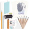 Keadic 24-teiliges Gummi-Block-Stempel-Stempel-Starter-Set, kommt mit Stempelblock, Tintenroller, 6 Schnitzwerkzeuge, Transparentpapier, Bleistift und Tintenmischtablett für Stempelschnitzerei und