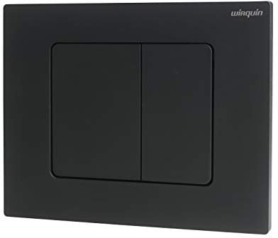 Wirquin 55722890 Square wall-hung toilet flush plate, black