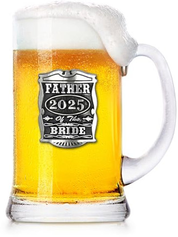 English Pewter Company WD035 Bierkrug mit Aufschrift Father of the Bride, personalisierbar, perfektes Hochzeitsgeschenk für Ihre Trauzeugen