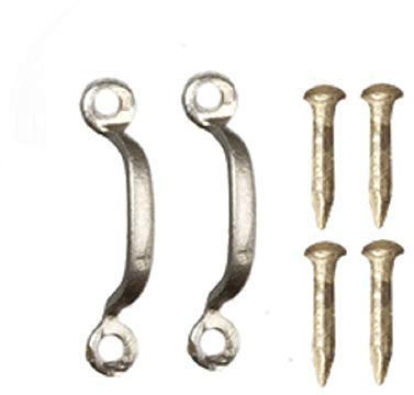 Dolls House Silver Cabinet Door D Handles Drawer Pulls Miniature 1:12 Scale