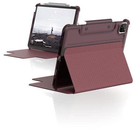 [U] by UAG Designed iPad Pro 11 (4th Gen 2022, 3rd Gen 2021) Case Lucent Lightweight Slim Shockproof Smart Folio Protective Cover with Auto/Sleep Wake & Pencil Holder, Aubergine/Dusty Rose