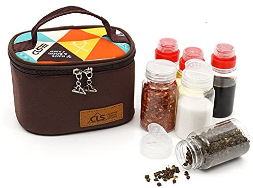 MKNZOME Portatile Bottiglia di Porta Condimento, Porta Sale, Porta Olio da Viaggioper Esterni Vaso di Spezie Condimento Trasparente e Bottiglia di aceto Contenitore per Trasporto Viaggio campeggio