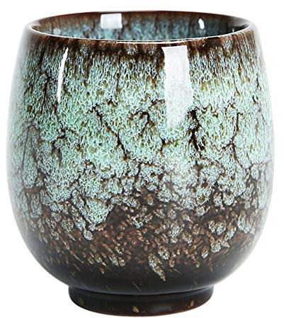 Shunfaji Tasses à Thé en Céramique Japonaises Tasses en Céramique Émaillée Flambée, Coloré Tasse Thé en Céramique Artisanale Rétro Motif Gracieux, pour Maison, Bureau, Cadeaux (#3)