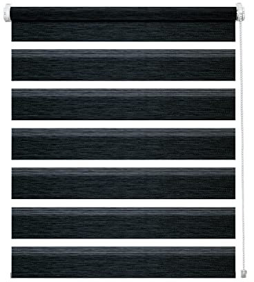 Deco Company Estor enrollable Duo, Estor doble, Instalación en la ventana sin taladrar, Todas las piezas de montaje incluidas, Poliéster, Estructura Gris Antracita, 70 x 150 cm
