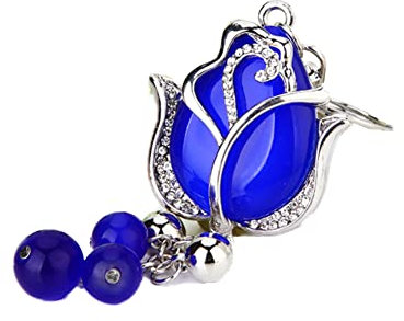 MoreChioce Porte-clés de Voiture en Cristal, Bling Bling Sac de Voiture Sac à Main Pendentif Paillettes Strass Voiture Porte-clés Charme Fleur Forme Pendentif Porte-clés pour Femme Fille Cadeau,Bleu