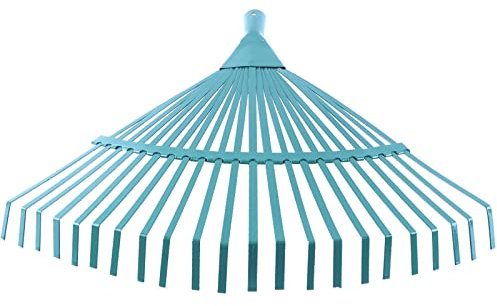 BAUSTER® Robuster Rechen Laubbesen Laubharke Fächerbesen Laubfeger Laubfächer Laubrechen aus Metal, für Heu - Gras - Laub, Grasschwader, landwirtschaftliche Schwader, Harken ohne Stiel