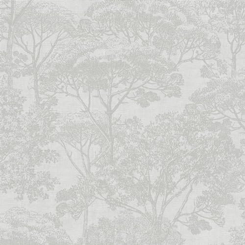 Profhome Papier peint Toile de Jouy 380234-GU papier peint intissé (TNT) beige blanc-crème 0,53 m x 10,05 m / 5,33 m2