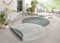 Northrugs Porto In- und Outdoor Teppich Rund – Runder Wendeteppich Wasserfest Mandala Design Flachgewebe Teppich Wetterfest für Balkon, Terrasse, Garten, Wohnzimmer in Grün Creme, ⌀240cm