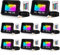 Ikodm Projecteur d'extérieur RVB avec télécommande, 8pcs 20W LED à changement de couleur, projecteur intelligent étanche IP66, 16 couleurs 4 modes pour Garden Party, jardin, Noël